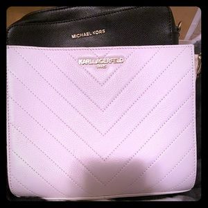 Karllagrrfeld shoulder bag white